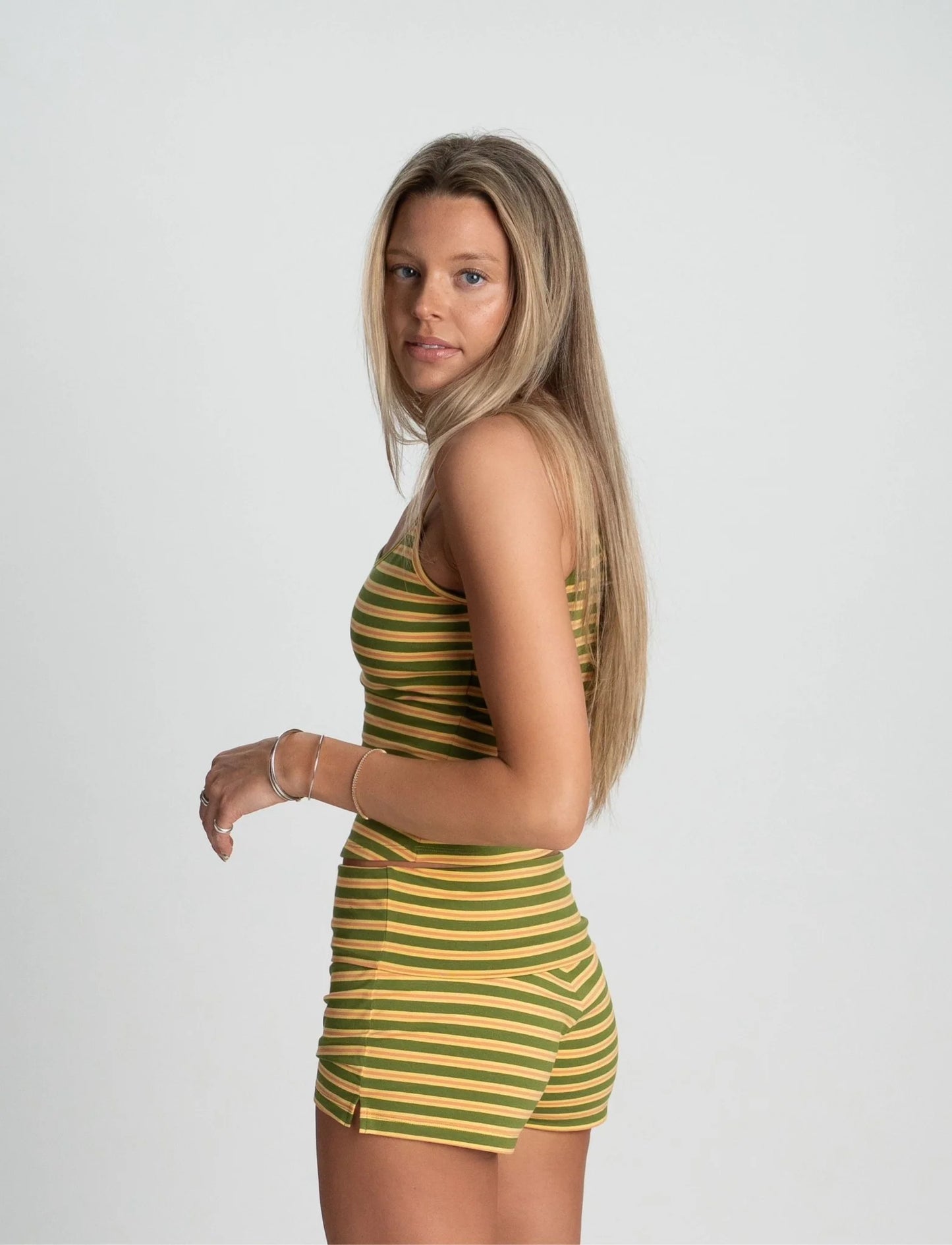 Striped Shorts in Melon